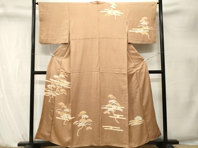 平和屋着物■訪問着　刺繍　エ霞枝松文　正絹　逸品　CABK4235ev