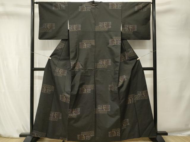 平和屋着物■本場大島紬　エジプト壁画文様　正絹　逸品　CABK4238ev