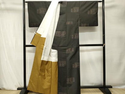 平和屋着物■本場大島紬　エジプト壁画文様　正絹　逸品　CABK4238ev