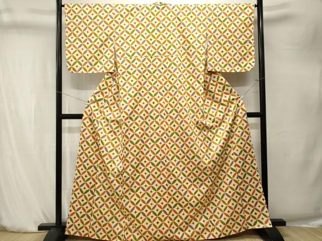 平和屋着物■小紋　七宝文　洗える着物　CABK4242ev