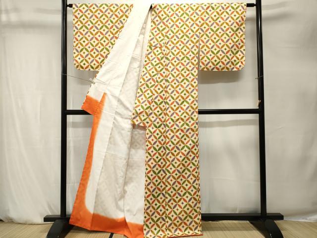 平和屋着物■小紋　七宝文　洗える着物　CABK4242ev