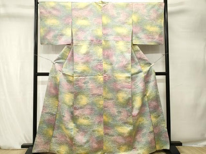 平和屋着物■小紋　流水霞枝花文　暈し染め　洗える着物　CABK4243ev