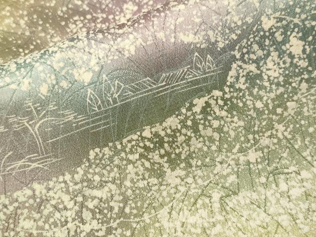 平和屋着物■小紋　流水霞枝花文　暈し染め　洗える着物　CABK4243ev