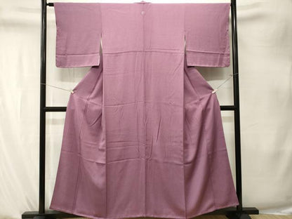 平和屋着物■上質な色無地　霞地紋　二藍色　正絹　逸品　CABK4253ev
