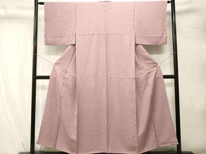 平和屋着物■上質な色無地　鳳凰花地紋　紅藤色　正絹　逸品　CABK4259ev