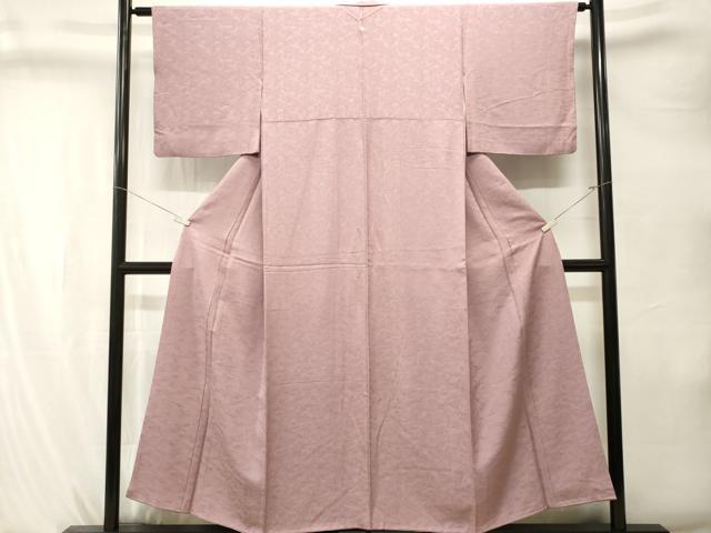 平和屋着物■上質な色無地　鳳凰花地紋　紅藤色　正絹　逸品　CABK4259ev