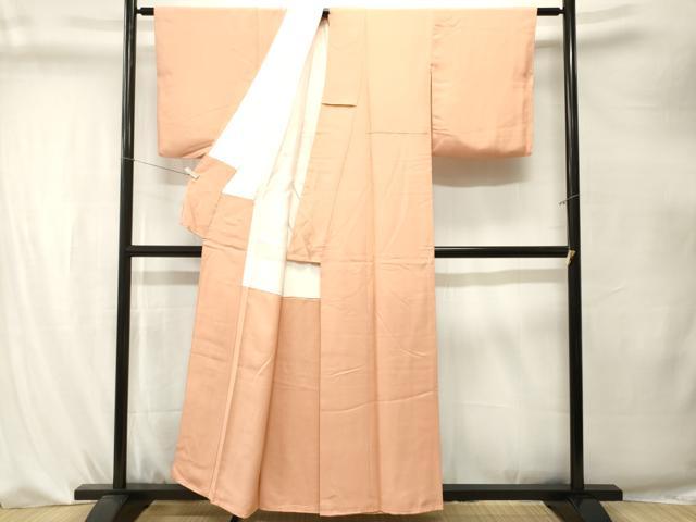 平和屋着物■上質な色無地　渦地紋　肌色　正絹　逸品　CABK4265ev