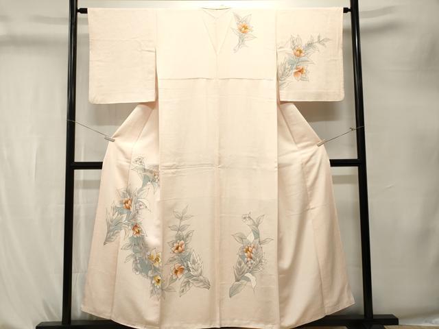 平和屋着物■訪問着　手描き　草花文　暈し染め　正絹　逸品　CABK4269ev
