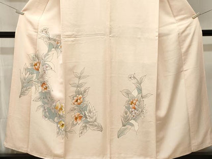 平和屋着物■訪問着　手描き　草花文　暈し染め　正絹　逸品　CABK4269ev