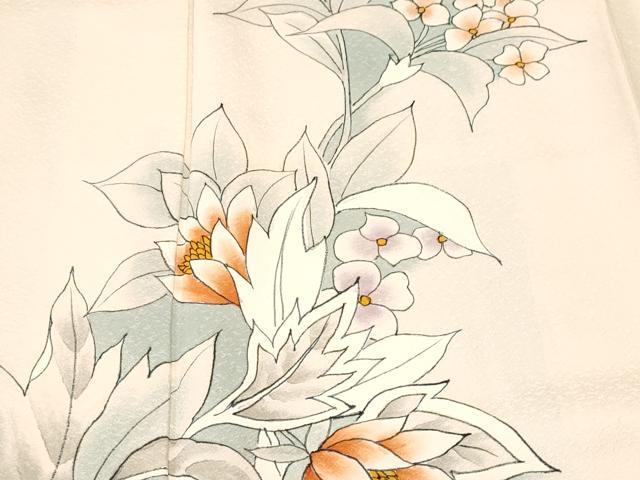 平和屋着物■訪問着　手描き　草花文　暈し染め　正絹　逸品　CABK4269ev
