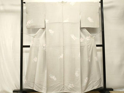 平和屋着物■上質な小紋　枝葉文　正絹　逸品　CABK4270ev