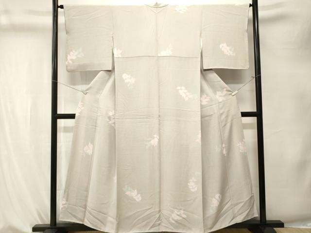 平和屋着物■上質な小紋　枝葉文　正絹　逸品　CABK4270ev