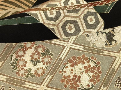 平和屋着物■豪華黒留袖　駒刺繍　萬寿染　鏡裏鳳凰吉祥花文　金彩　正絹　逸品　CABK4271ev