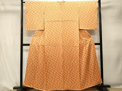 平和屋着物■大変加工の良い総絞り小紋　正絹　逸品　CABK4276ev
