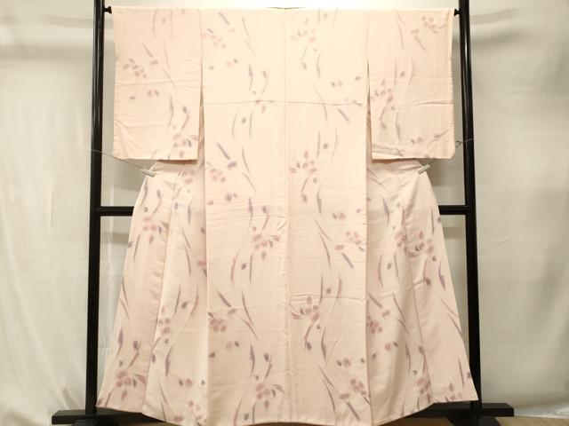 平和屋着物■上質な小紋　薔薇　暈し染め　銀糸　正絹　逸品　CABK4277ev
