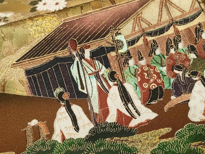 平和屋着物■豪華黒留袖　泰常　春日若宮おん祭り　暈し染め　金銀彩　正絹　逸品　CABK4279ev