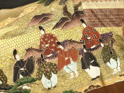 平和屋着物■豪華黒留袖　泰常　春日若宮おん祭り　暈し染め　金銀彩　正絹　逸品　CABK4279ev