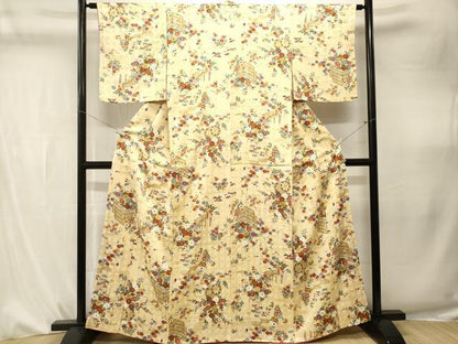 平和屋着物■上質な小紋　花車文　金彩　正絹　逸品　CABK4281ev