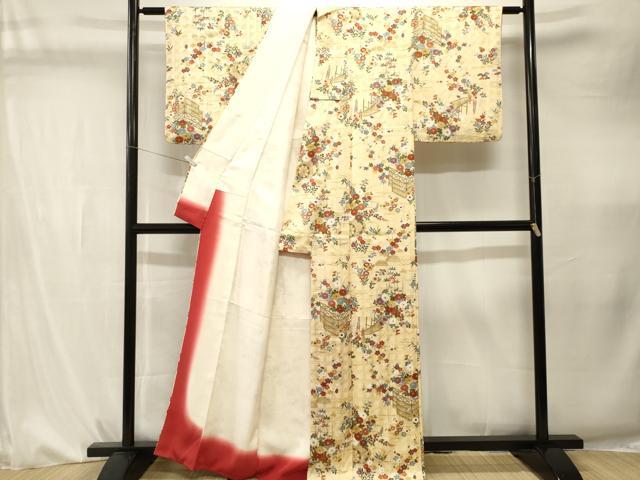 平和屋着物■上質な小紋　花車文　金彩　正絹　逸品　CABK4281ev