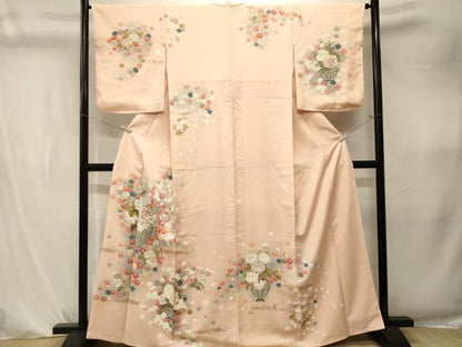平和屋着物■訪問着　花篭文　暈し染め　金彩　正絹　逸品　CABK4285ev