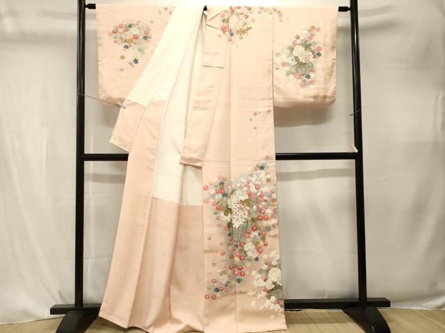 平和屋着物■訪問着　花篭文　暈し染め　金彩　正絹　逸品　CABK4285ev