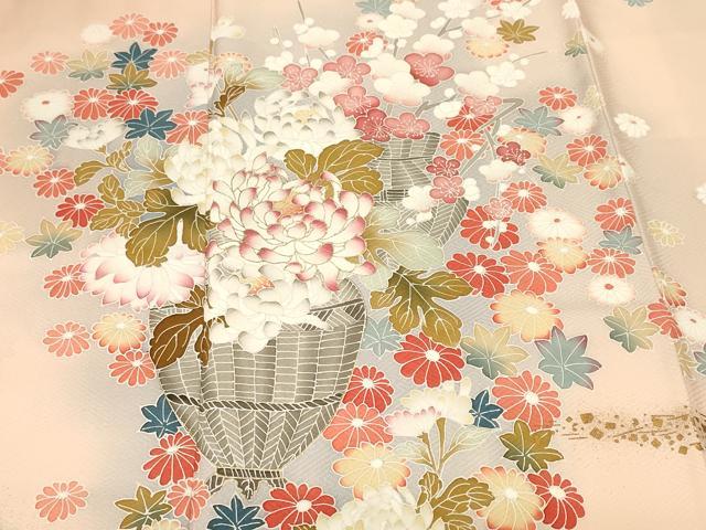 平和屋着物■訪問着　花篭文　暈し染め　金彩　正絹　逸品　CABK4285ev