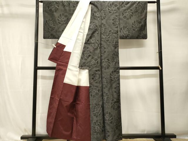 平和屋着物■本場大島紬　花唐草文　正絹　逸品　CABK4287ev