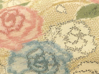 平和屋着物■上質な紬　薔薇　正絹　逸品　CABK4294ev