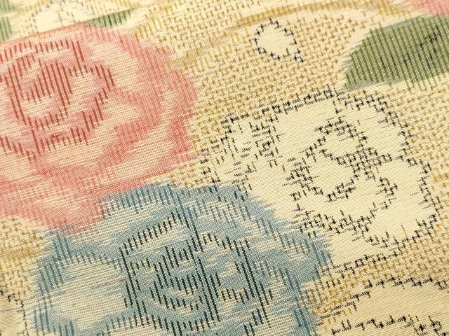 平和屋着物■上質な紬　薔薇　正絹　逸品　CABK4294ev