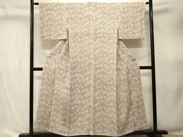 平和屋着物■上質な小紋　花唐草文　鬼しぼ縮緬　ますいわ屋扱い　正絹　逸品　CABK4297ev