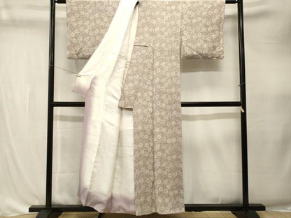 平和屋着物■上質な小紋　花唐草文　鬼しぼ縮緬　ますいわ屋扱い　正絹　逸品　CABK4297ev