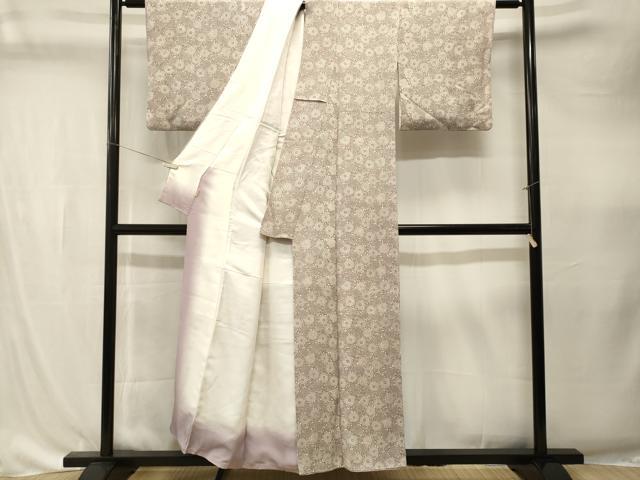 平和屋着物■上質な小紋　花唐草文　鬼しぼ縮緬　ますいわ屋扱い　正絹　逸品　CABK4297ev