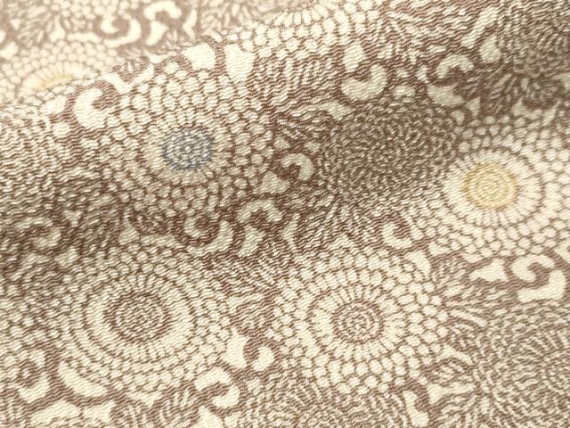 平和屋着物■上質な小紋　花唐草文　鬼しぼ縮緬　ますいわ屋扱い　正絹　逸品　CABK4297ev