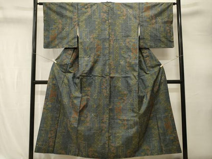 平和屋着物■本場大島紬　7マルキ　色紙重ね草花文　正絹　逸品　CABK4298ev