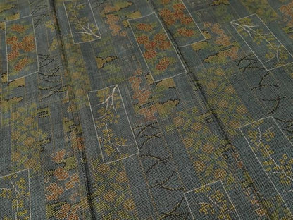 平和屋着物■本場大島紬　7マルキ　色紙重ね草花文　正絹　逸品　CABK4298ev