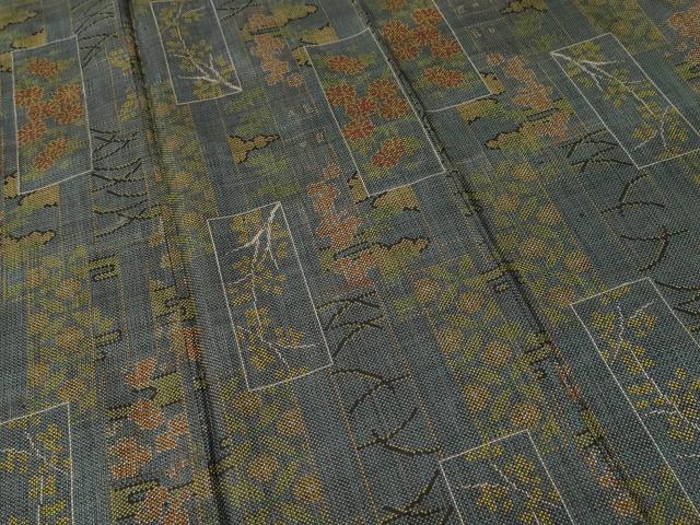 平和屋着物■本場大島紬　7マルキ　色紙重ね草花文　正絹　逸品　CABK4298ev