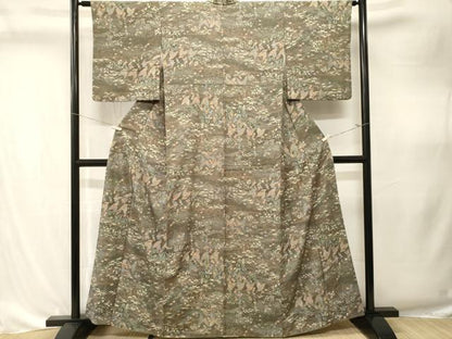 平和屋着物■上質な小紋　花蝶風景文　正絹　逸品　CABK4299ev