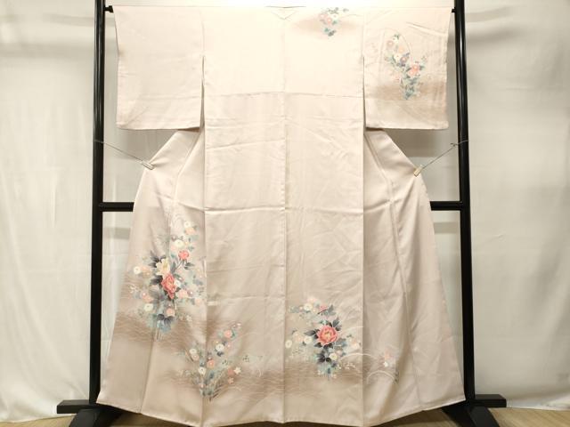 平和屋着物■訪問着　芝草枝花文　暈し染め　正絹　逸品　CABK4300ev