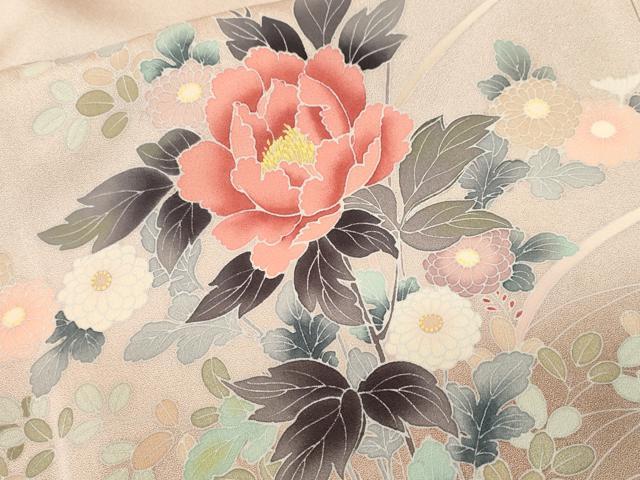 平和屋着物■訪問着　芝草枝花文　暈し染め　正絹　逸品　CABK4300ev