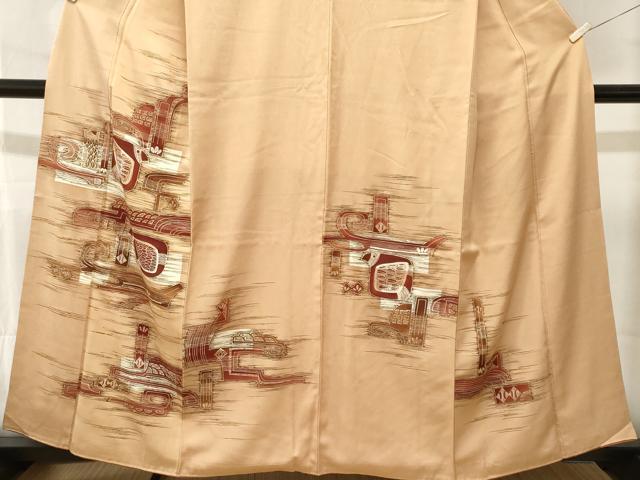 平和屋着物■訪問着　鳥　幾何学花文　正絹　逸品　CABK4304ev