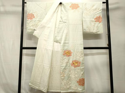 平和屋着物■訪問着　駒刺繍　枝花文　正絹　逸品　CABK4308ev