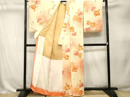 平和屋着物■上質な小紋　地紋起こし　枝花文　暈し染め　正絹　逸品　CABK4310ev