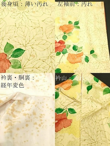 平和屋着物■上質な小紋　枝花文　銀彩　正絹　逸品　CABK4311ev