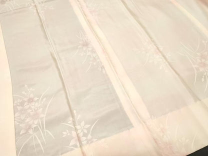平和屋着物■長襦袢　無双仕立て　草花文　暈し染め　広衿仕立て　正絹　逸品　CABK4313ev