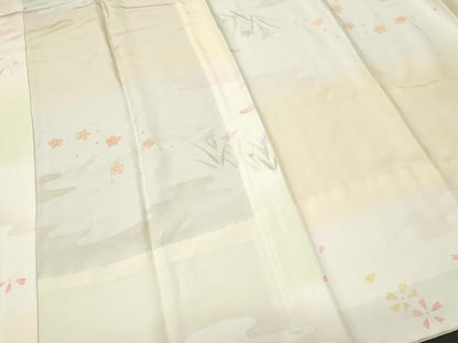 平和屋着物■長襦袢　無双仕立て　舞花文　暈し染め　正絹　逸品　CABK4320ev