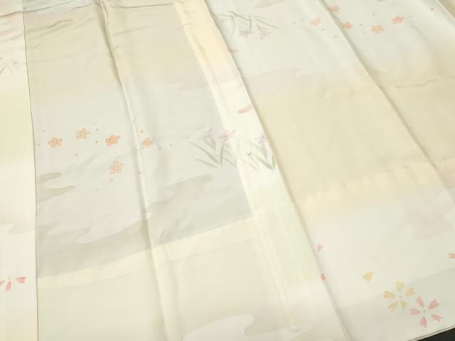 平和屋着物■長襦袢　無双仕立て　舞花文　暈し染め　正絹　逸品　CABK4320ev