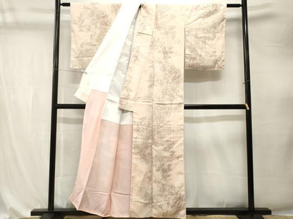 平和屋着物■上質な小紋　枝葉文　金糸　正絹　逸品　CABK4322ev