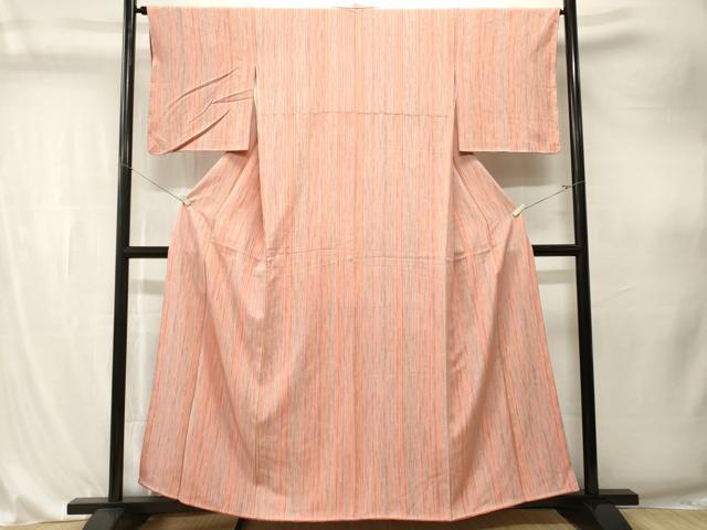 平和屋着物■上質な小紋　よろけ縞　正絹　逸品　CABK4325ev