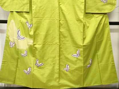 平和屋着物■訪問着　紬地　舞蝶文　金彩　正絹　逸品　CABK4326ev