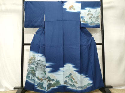 平和屋着物■訪問着　風景樹林文　暈し染め　正絹　逸品　CABK4331ev
